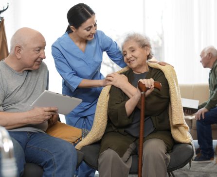 Seniors at Silver Bridges Assisted Living in Humble Texas participating in group activities.